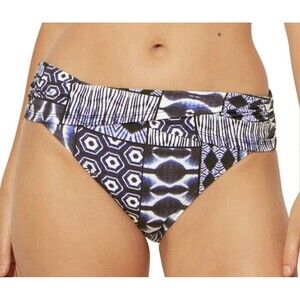 Bleu by Rod Beattie Mixed Print High Waist Plus Size Bikini Bottom 20W NWT Navy